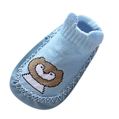 China Quality Assurance Flat Printed Knitted Non-slip Cotton Baby Shoes Socks Newborn Shoes for sale