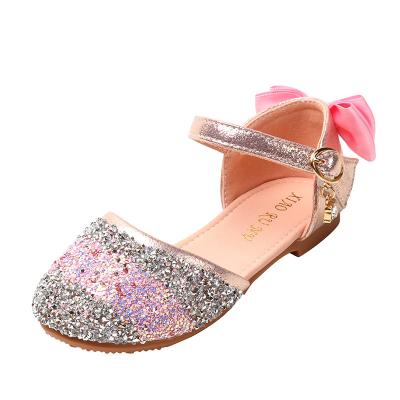 China Silver Princess Shoes Girls Wedding Anti-odor Glitter PU Baby Sandals Shoes Leather Party For Girls Baby for sale