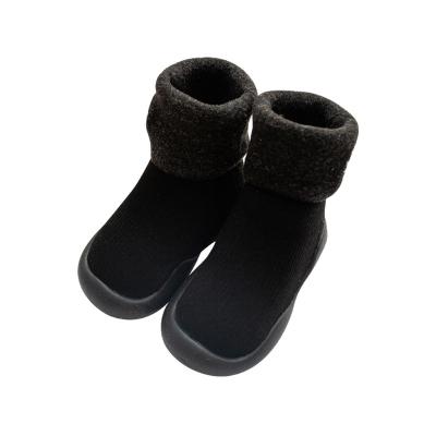 China Children's Solid Color Toddler Baby Indoor Socks Shoes Ex Factory Flat Price Soft Non-Slip Socks Boots for sale