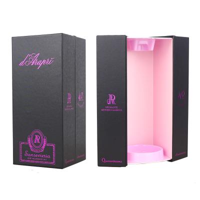 China New Design Disposable Custom Black Double Door Skin Care Cosmetic Boxes Package Back Gift Box For Makeup for sale