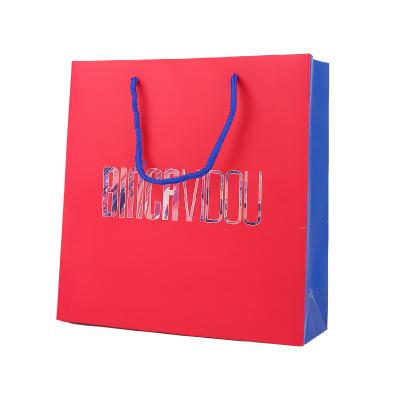 China Wholesales Disposable Logo Printed Cheap Recycled Custom Take Away Packaging Shoes Shopping Paper Bags for sale