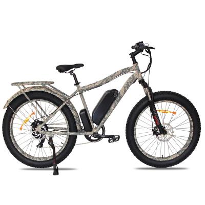 China New Design Multifunctional Camouflage Fat Tire Electric Bike 750w Snow Bike Fat Bike With Camouflage Rear Support Mudguard for sale