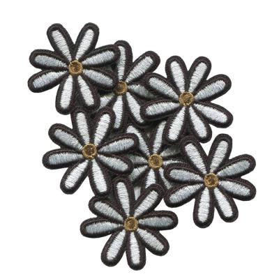 China Custom Viable Embroidery Factory Lace Flower 3d Embroidered Iron On Patch For Garment for sale