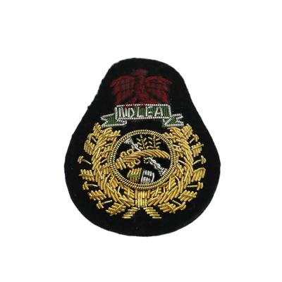 China Big Custom Apparel Wholesale Cheap Indian Silk Logo Design Hand Sewing Hand Embroidered Patch Badges For Garment for sale