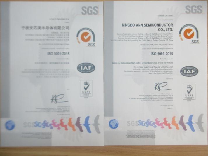 ISO9001 - Ningbo Ann Semiconductor Co., Ltd.