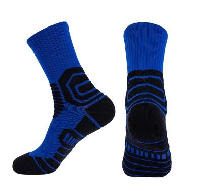 China Sweat Absorbent Breathable Gym Basketball Cushion Cycling Crew Ribbed Anti Slip Sports Sports Socks Custom Logo Socks for sale