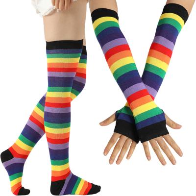 China Women Cotton Breathable Striped Womens Butt Ladies Fashion Stockings for sale