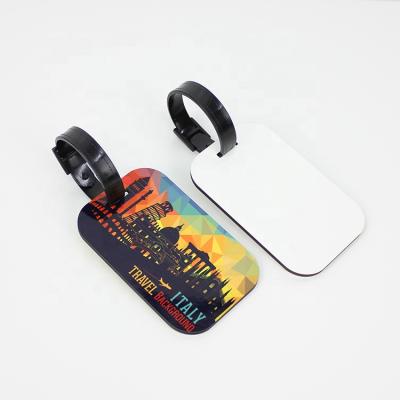 China Eco - Friendly Sublimated MDF Customized Luggage Tags Sublimation Wooden Blank Ornaments Tags For Travel Bag Luggage Tags for sale