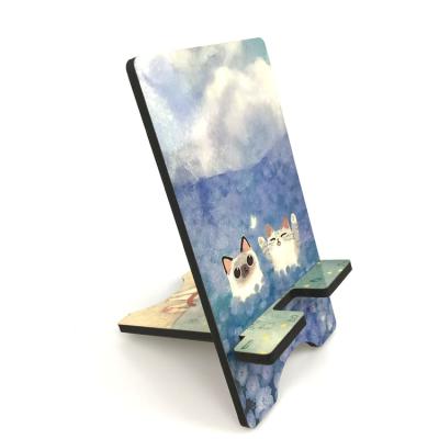 China Table/Desktop 180*100mm DIY Adjustable White Blank Sublimation MDF Mobile Phone Holder For Heat Press for sale