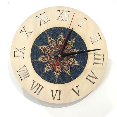 China 280mm diameter eco-friendly round sublimation plywood clock face for heat transfer press printing handwork painting for sale