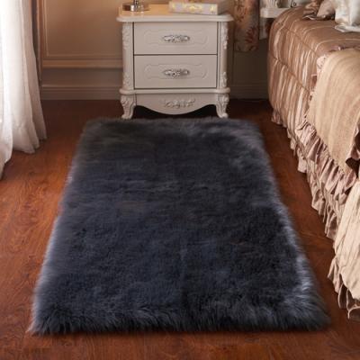 China Washable High Quality Synthetic Faux Fur Sheepskin Bedside Rugs Fluffy Rug Small Area Rug For Room for sale