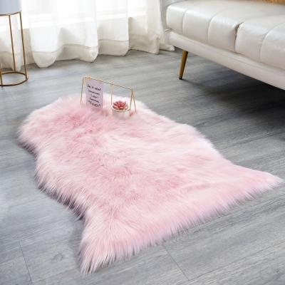 China Luxury And Soft Washable Living Room Sofa Mat Area Rug Modern Faux Fur Blanket Bed Room Rug for sale