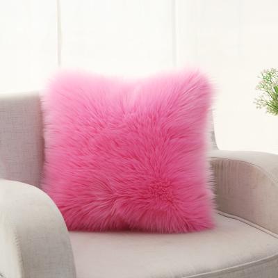 China Anti-static Decorative Throw Pillow Cover Faux Fur Cushion Soft Plush Cushion Case For Sofa Bed for sale