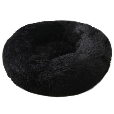 China Travel Donut Dog Bed Plush Waterproof Pet Bedding Around Cat Kennel All Seasons Deep Sleeping Fluffy Pet Bed Factory Direct for sale