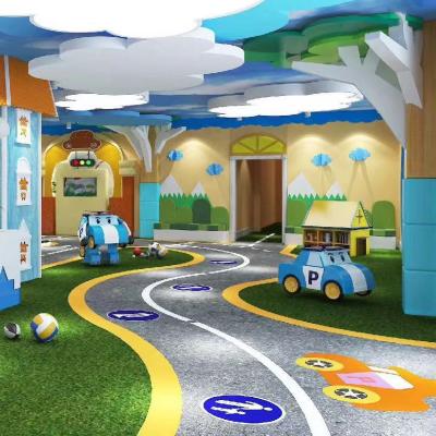 China Ambient 2mm Kindergarten Kids Indoor Playground Customized Cartoon PVC Roll Flooring for sale