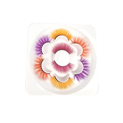 China Dropshipping colorful Dolly Lashes 25mm 3d real Mink Fur Full Strip Eyelashes spot with color for sale