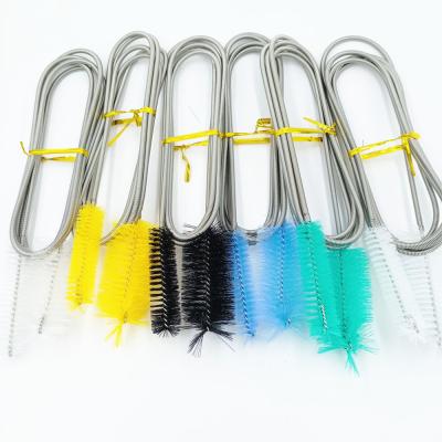 China Colorful Stainless Steel Hookah Silicone Hose Brush Lvhe Shisha Glass Cleaning Bottom Bottle Hookah Brush Accessory for sale