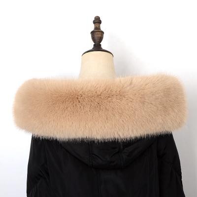 China Collar For Coat High Quality Faux Fur Collar For Women Men Coat Warm Hood Decor Fur Collar Winter Faux Fur Scarf Shawl for sale