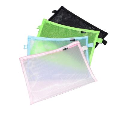 China A4 Zipper Grid Folder Bag Office Information Zipper Stationery Student Paper Bag Nylon Subject Bag for sale