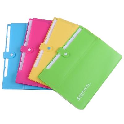 China POLY PP PVC Plastic Expanding Folders 13 Pockets Accordion With Handle And Cloth Edge Folder Bag for sale