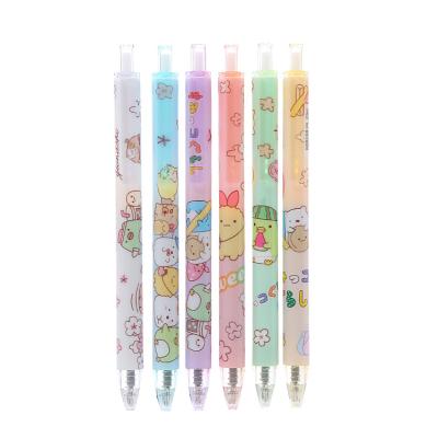 China Wholesale custom gel pen factory stationery cartoon logo press gel pen 0.5 student normal cute black gel pen for sale