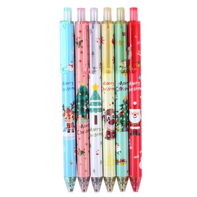 China Wholesale custom gel pen factory stationery cartoon logo press gel pen 0.5 student normal cute black gel pen for sale