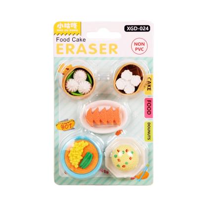 China Wholesales Rubber Kids Kitchen Set Eraser Gourmet Gift Set Supplies Cute Price Shape Rubber Eraser for sale