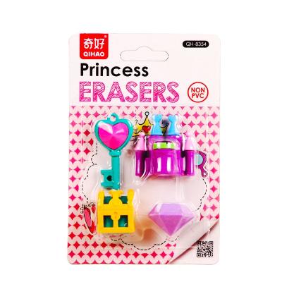 China Wholesale Professional Girl Castle Set Eraser School Cartoon Shape Pupils Office Supplies Rubber Eraser for sale