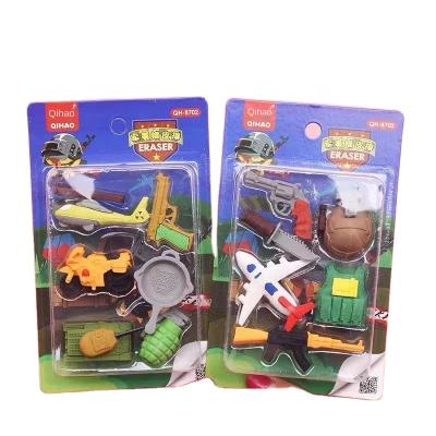 China Promotional Eraser Military Toy Rubber For Boy Primary School Students Stationery Children Gifts Creative Modeling Erasers for sale