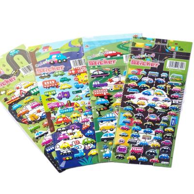 China Cartoon sticker car paper personalized non-toxic kawaii kids cartoon leave to trace puffy 3d gift stickers for kids for sale