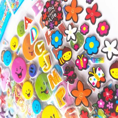 China Cartoon sticker personalized kawaii children non-toxic leave to trace puffy 3d gift stickers for kids for sale