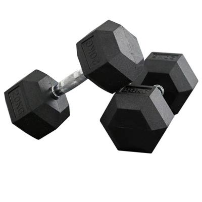 China 1-10kg Indoor Special Hexagonal Rubber Coated Dumbbell Multifunctional Rubber Coated Dumbbell Rubber Covered Dumbbell for sale