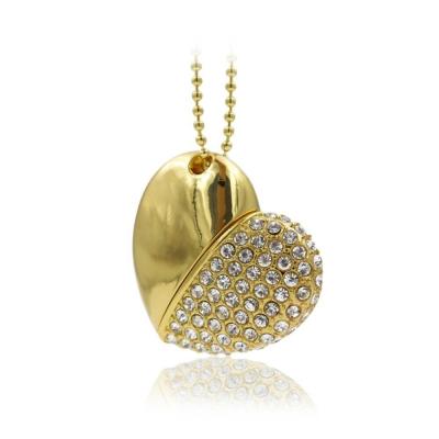 China 32gb crystal usb pendrive / heart shape crystal jewelry usb flash drive for sale