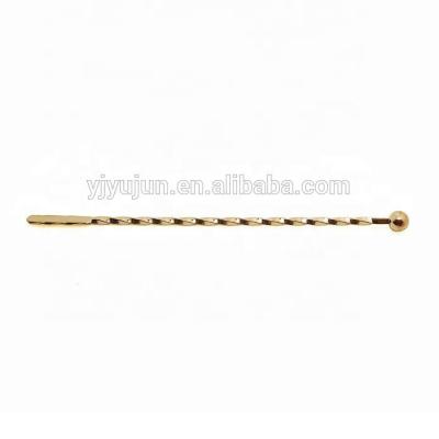 China UJ-WT053A Viable Spiral Cocktail Stirrer in Rose Gold Color Stainless Steel Drink Stirrer for sale