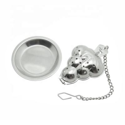 China UJ-TI089 Sustainable Food Grade Grape Shape Stainless Steel Tea Infuser With Stand for sale