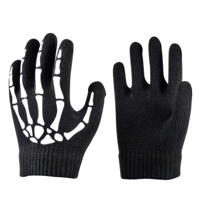 China Keep Magic Logo Guantes Gloves Winter Knitted Warm Black Halloween Warm Full Finger Gloves Custom Made for sale