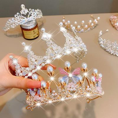 China Princess Hairbands Children Kids Metal Crystal Tiara Headbands Birthday Crown Headband Occasion Girls Party Hair Accessories for sale