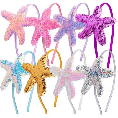 China 2022 Party Occasion Girls Stars Headbands Lovely Large Sequin Headbands Cute Star Headbands For Baby Kids Hair Accessories for sale