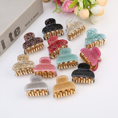 China Mini 3.5CM Fashion Used Alloy Acrylic Hair Clip Daily Claw Hair Clips Hairpins For Kids Girls Hair Accessories for sale