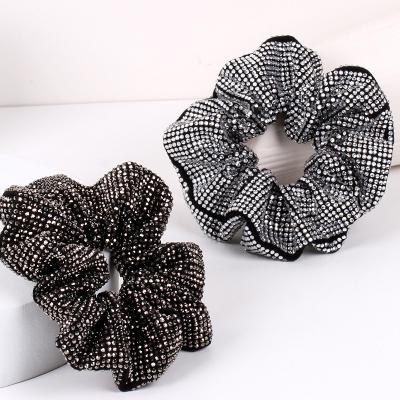 China Daily Occasion Crystal Hair Scrunchies Elastic Hair Bands Brilliant Scrunchies Hair Ties Ponytail Holder Strings For Women Girls for sale