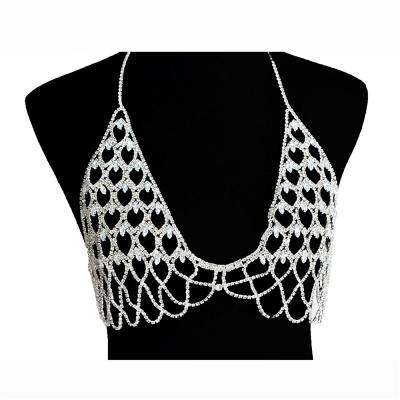 China CLASSIC Luxury Underwear Crystal Body Chain Jewelry For Women Sexy Lingerie Crystal Tassel Fringe Bra And Thong Set Bikini Jewelry for sale