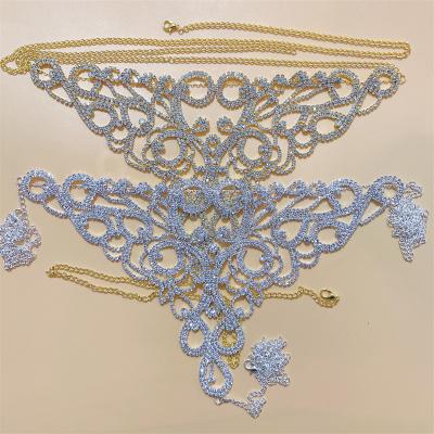 China Sexy Cute Gold Silver CLASSIC Waist Jewelry Body Chain Rhinestone Bikini Body Rhinestone Underwear Belly Chain Crystal Thong For Women for sale