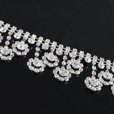 China Shiny Crystal Tassel Fringe Metal Chain Wedding Decoration Rhinestones Trim Bling Diamante For Dress Garment Accessories Decoration for sale