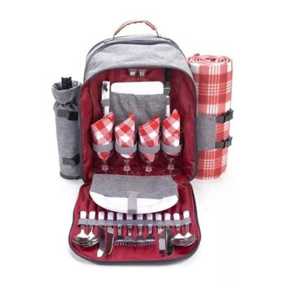 China Outdoor Camping BSCI Lunch Bag Kids PEVA Picnic Basket Thermos Picnic Backpack Bag With Cooler Compartment for sale