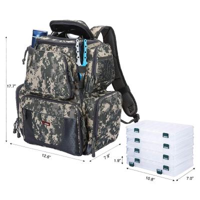 China UNIVERSAL Custom Kayak Fishing Tackle Bag Backpack OEM Camouflage Waterproof Fishing Tackle Bag for sale