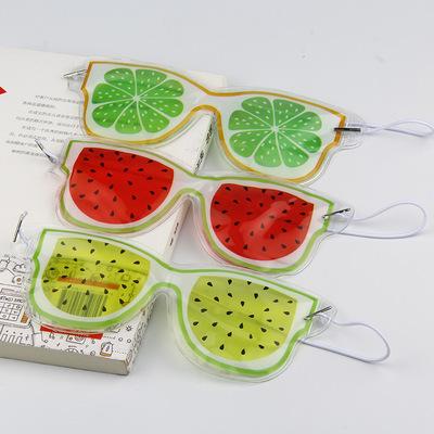 China Reusable Circles Dark Summer Fruit Design Gel Ice Eye Mask Cooling Warm Cold Sleep Blindfold Gel Compress Eye Mask Eye Mask for sale