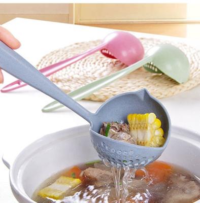 China Practical Custom Straw Biodegradable Hanging Plastic Kitchen Spoon Sieve Soup Spoon for Anti Spoon Baby Heat Sifter Spoon Scoop Tools for sale