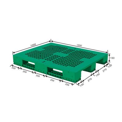 China 100% Virgin PP/HDPE Material Best Selling Durable Using Plastic Storage Shelf 1200x800 Pallet Supplier for sale