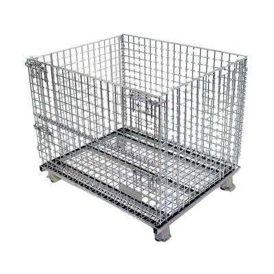 China Large Storage Containers Metal Wire Storage Steel Daily Recycling Collapsible Cages for sale