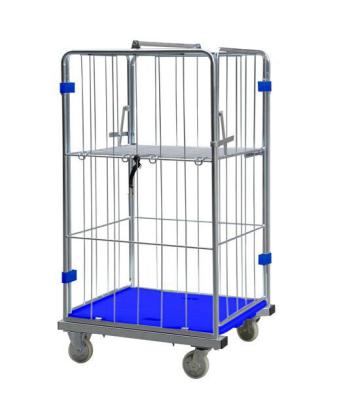 China Various Foldable Promotional Goods Using Transport Logistic Warehouse Trolley Roll Cage Detachable Foldable Professional Trolley for sale